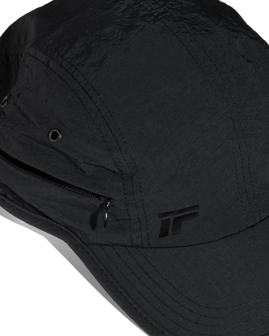 Ripstop Stash 4 Panel Cap - Black